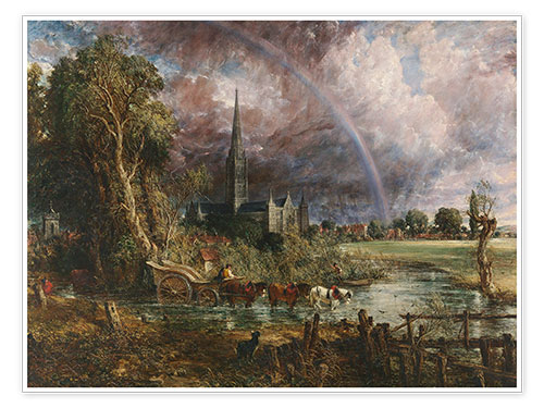 Poster La cattedrale di Salisbury vista dai campi