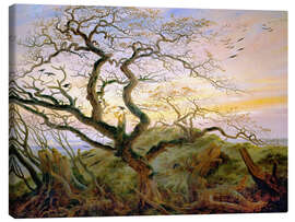 Stampa su tela  L&#039;albero dei corvi - Caspar David Friedrich