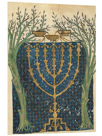 Print på skumplade Illumination of a menorah