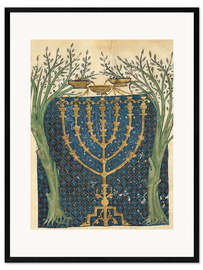 Impression artistique encadrée Illumination d'une menorah