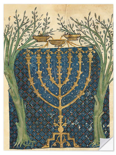 Självhäftande poster Illumination of a menorah