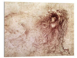 Gallery print Sketch of a roaring lion