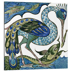 Magnettafel Reiher und Fisch