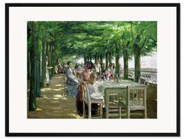 Gerahmter Kunstdruck Terrasse vom Restaurant Jacob in Nienstedten an der Elbe