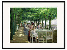 Inramat konsttryck The Terrace at the Restaurant Jacob in Nienstedten - Max Liebermann