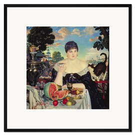 Gerahmter Kunstdruck Des Kaufmanns Frau beim Tee