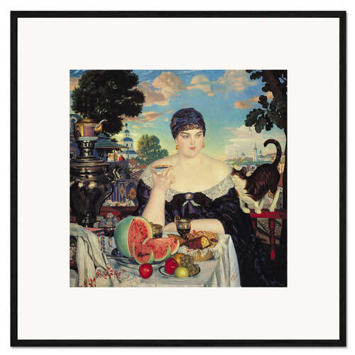 Inramat konsttryck The Merchant's Wife at Tea