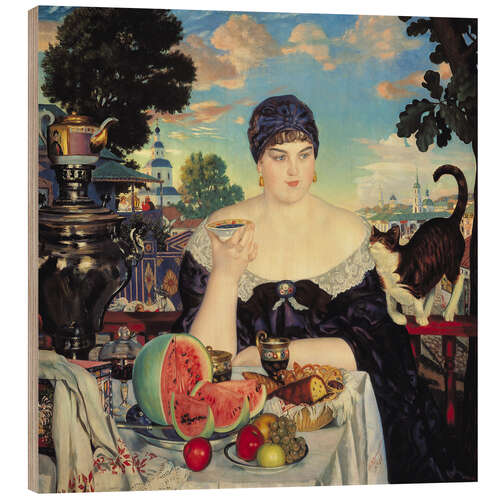 Quadro de madeira The Merchant's Wife at Tea