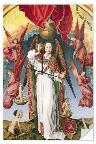 Selvklebende plakat Last Judgment, St. Michael, Weighing Souls