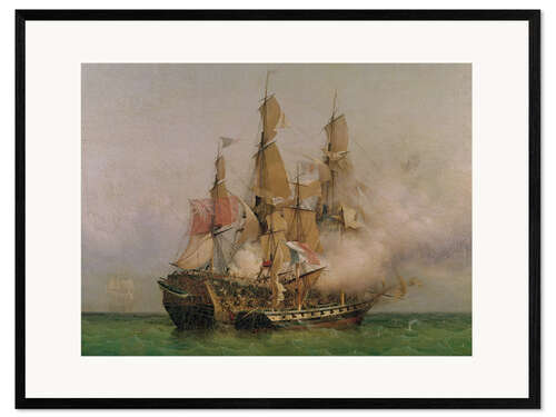 Plakat artystyczny premium w ramie The Taking of the 'Kent' by Robert Surcouf