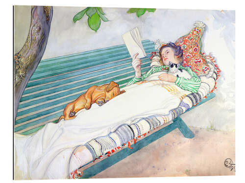 Gallery print Woman lying on a bench