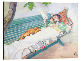 Magnettafel Auf einer Bank liegende Frau