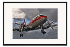 Gerahmter Kunstdruck alte Dame der Luftfahrt