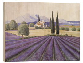 Stampa su legno  Lavender Fields - Franz Heigl