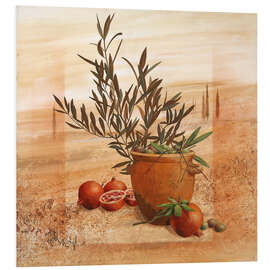 Foam board print Pomegranate and olive harvest