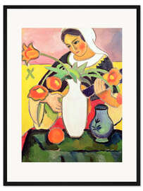 Gerahmter Kunstdruck Lautespielerin