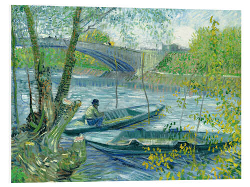 Tableau en PVC Pêcheur et bateau au Pont de Clichy