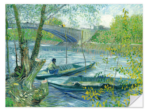 Wall sticker Angler and boat at the Pont de Clichy