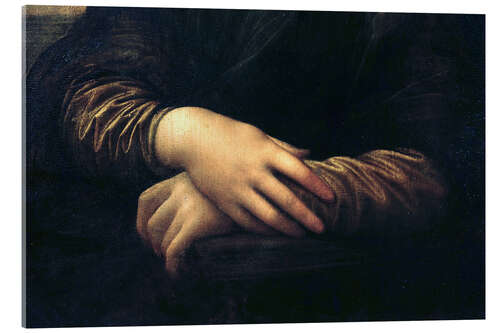 Acrylic print Mona Lisa, hands (detail)