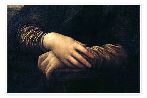 Póster Mona Lisa, mãos (detalhe)
