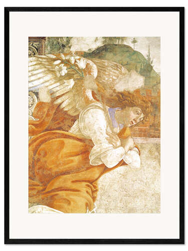Kehystetty taidepainatus Annunciation, detail of the Archangel Gabriel