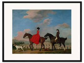 Gerahmter Kunstdruck John und Sophia Musters reitend auf Colwick Hall