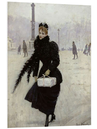 Quadro em PVC Parisian woman in the Place de la Concorde