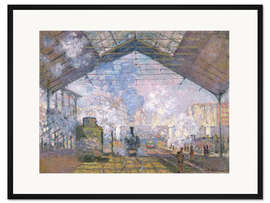 Gerahmter Kunstdruck Bahnhof von St. Lazare