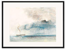 Gerahmter Kunstdruck Dampfschiff in einem Sturm