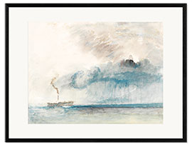 Ingelijste kunstdruk Steamboat in a Storm