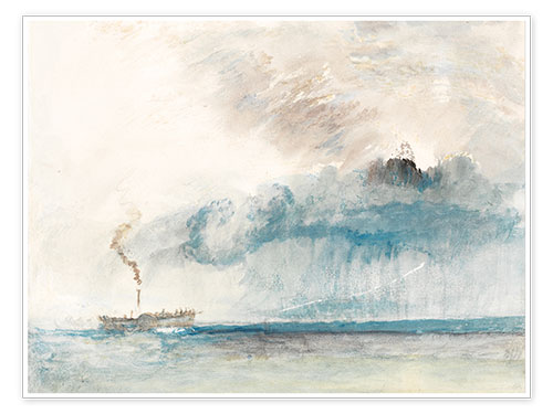 Poster Dampfschiff in einem Sturm