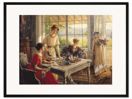 Gerahmter Kunstdruck Frauen beim Tee