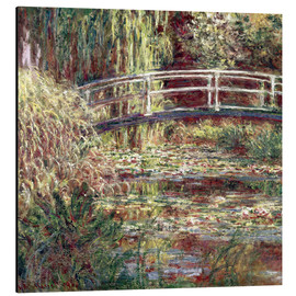 Aluminiumsbilde  Den japanske broen, rosa harmoni - Claude Monet