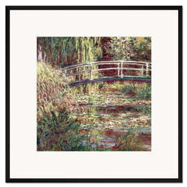 Gerahmter Kunstdruck Seerosenteich: Harmonie in Rosa