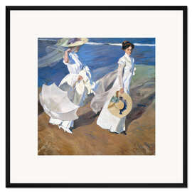 Framed art print Strolling along the Seashore, 1909 - Joaquín Sorolla y Bastida