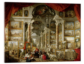 Acrylic print Gallery with pictures of Modern Rome - Giovanni Paolo Pannini