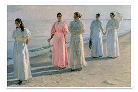 Plakat  En strandpromenade - Michael Peter Ancher