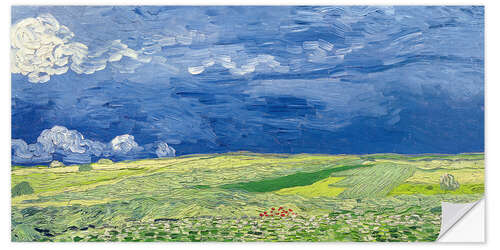 Wall sticker Wheatfields under Thunderclouds