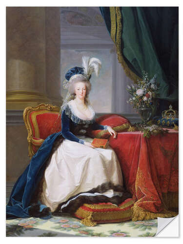 Selvklæbende plakat Portrait of Marie Antoinette, Queen of France