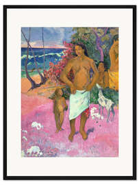 Gerahmter Kunstdruck Spaziergang am Meer