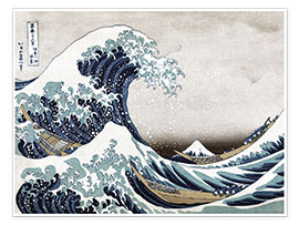 Plakat  Den store bølgen ved Kanagawa - Katsushika Hokusai