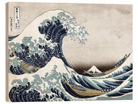 Print på træ  Den store bølge ud for Kanagawa - Katsushika Hokusai