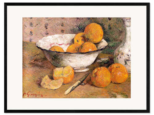 Impression artistique encadrée Nature morte aux oranges