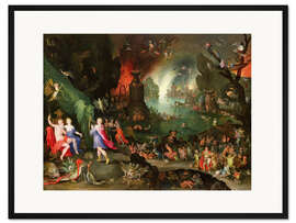 Gerahmter Kunstdruck Orpheus mit einer Harfe in der Unterwelt