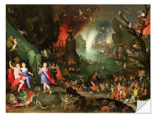 Selvklæbende plakat Orpheus with a Harp Playing to Pluto and Persephone in the Underworld