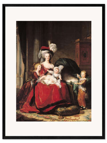 Ingelijste kunstdruk Marie Antoinette and Her Children