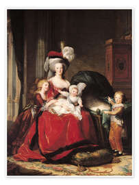 Tableau  Marie-Antoinette et ses enfants - Elisabeth Louise Vigee-Lebrun
