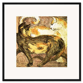 Gerahmter Kunstdruck Zwei Katzen