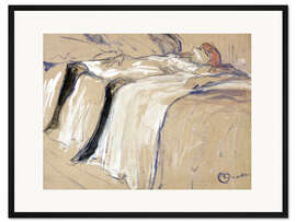 Gerahmter Kunstdruck Frau auf dem Rücken liegend - Trägheit