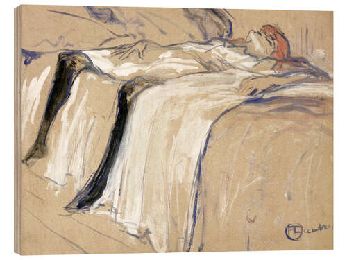 Cuadro de madera Woman lying on her Back - Lassitude